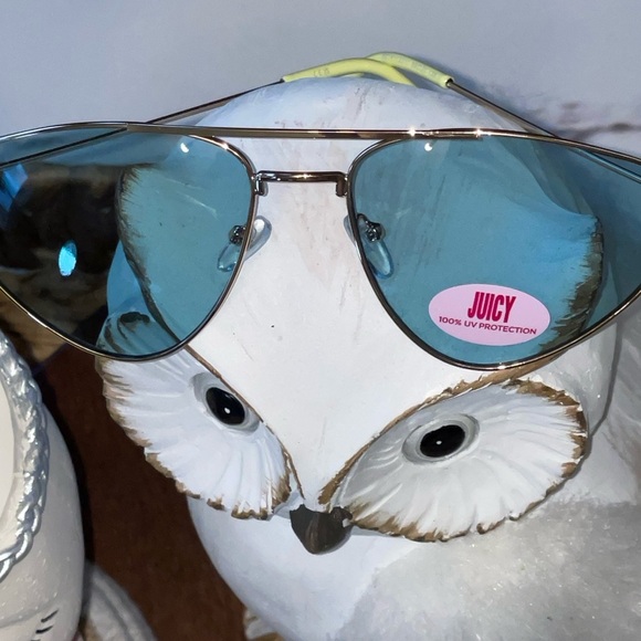 JUICY COUTURE Zillion Sunglasses In Shiny Gold Blue Lenses main image 5